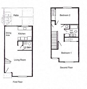 Two bedroom floor plan